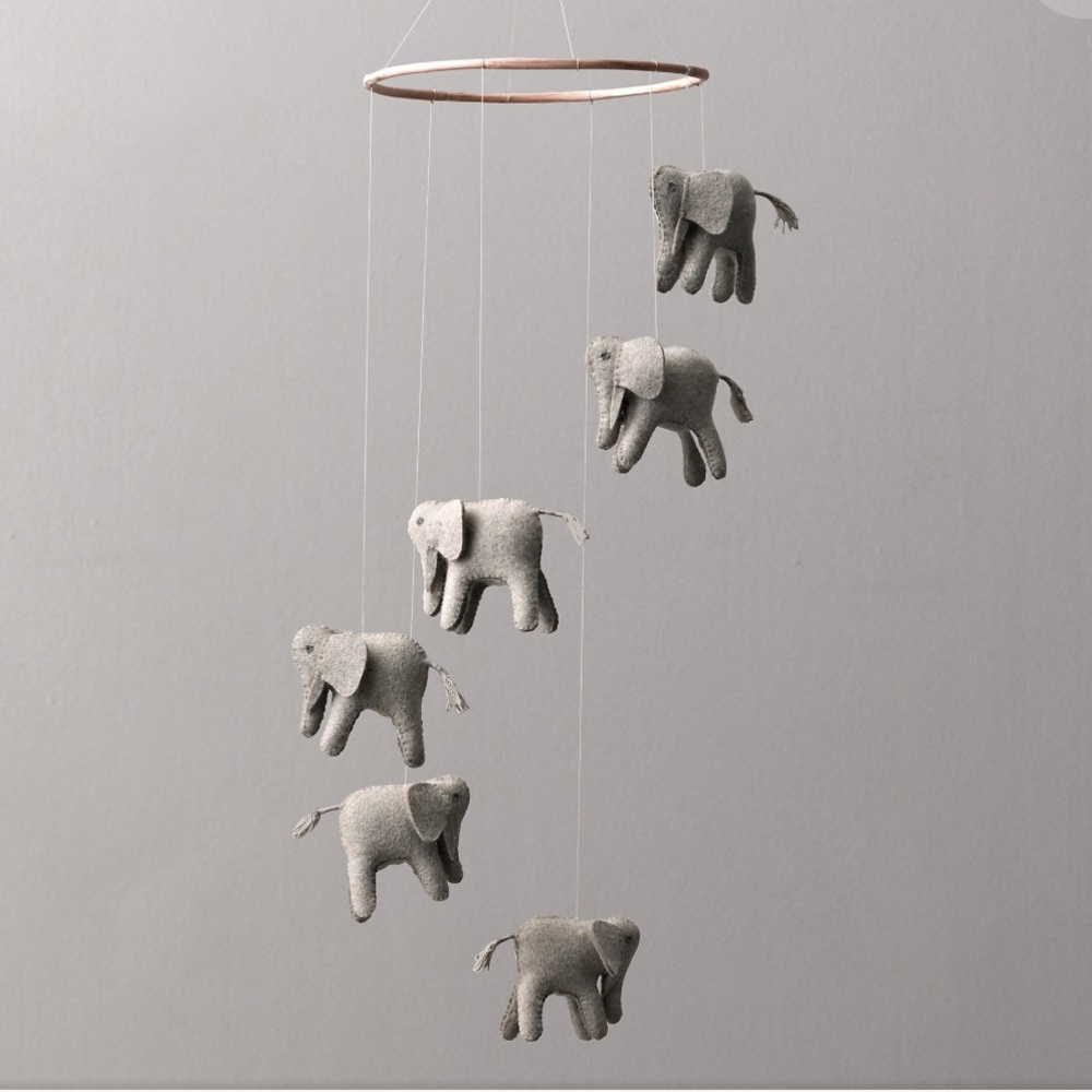 Wool Felt Elephant Mobile